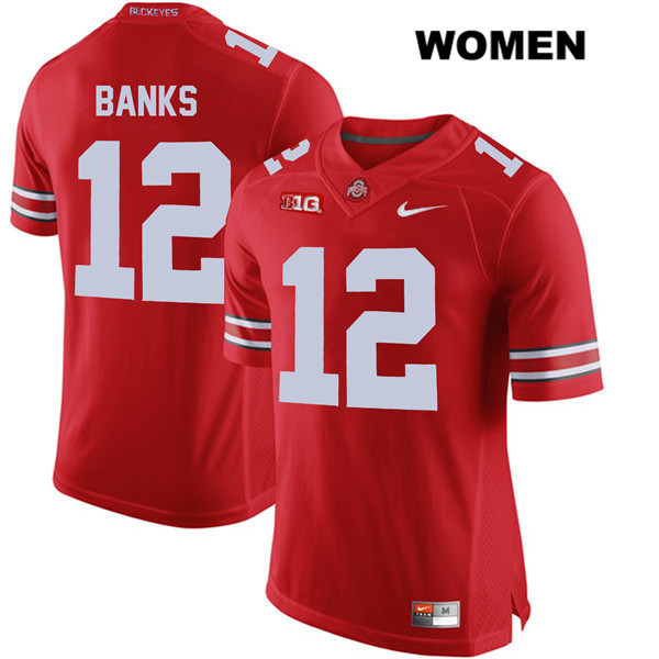 Ohio State Buckeyes Women's Sevyn Banks #12 Red Authentic Nike College NCAA Stitched Football Jersey VV19U36IB
